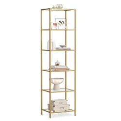 Книжкова шафа високого скла із золотою рамою