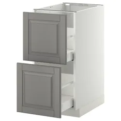 IKEA METOD / MAXIMERA(199.140.07) sz stj 2fr / 2in szu, білий / Bodbyn сірий