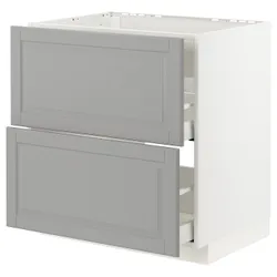 IKEA METOD / MAXIMERA(793.356.46) стояча шафа / витяжка з ящиками, білий/Bodbyn сірий
