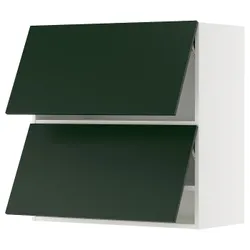 IKEA METOD(095.567.21) Горизонтальна шафа з 2 дверцятами, сенсорне відкривання, білий/Хавсторп темно-зелений