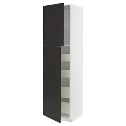 IKEA METOD / MAXIMERA(994.975.05) висока шафа на 2 двері/4 ящика, білий/матовий антрацит Nickebo