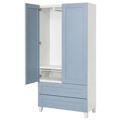 IKEA PLATSA(395.556.64) гардероб з 2 дверями + 2 ящики, Biały/sannidal Blue
