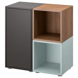 IKEA EKET(695.217.38) комбінація шаф з ніжками, темно-сірий/горіховий світло-сіро-синій