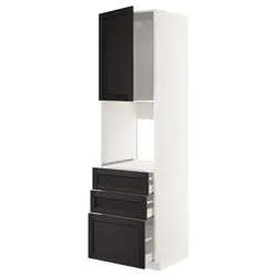 IKEA METOD / MAXIMERA(694.651.53) висота шафи n b / drz / 3 szu, білий/забарвлений лерхітановим чорним