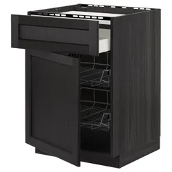 IKEA METOD / MAXIMERA(994.625.58) sza st n pł / szu / 2dr ko, чорний/Lerhyttan чорний тонований