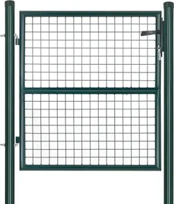 SONGMICS Садові ворота, садові двері, оцинкована сталь, на замок, двері 106 x 100 см (Ш x В), кругла труба, зелений GGD150G01