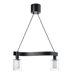 IKEA ACKJA / MOLNART(095.826.40) висить лампа з лампочкою, Чорна хвиля/смугастий циліндр