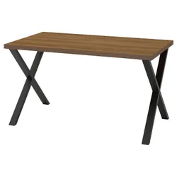 IKEA SKÅLSTA(996.082.64) стіл, горіх/x -форма чорно -сірий