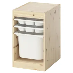 IKEA TROFAST(695.732.80) Полиця з контейнером/лотками, легка сосна, пофарбована в білий/білий