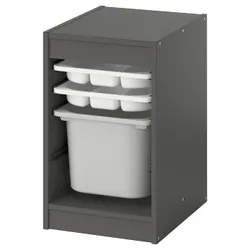 IKEA TROFAST(395.733.09) Полиця з контейнером/лотками, сірий білий/сірий