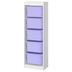 IKEA TROFAST(095.754.75) Полиця з контейнерами, білий/бузок
