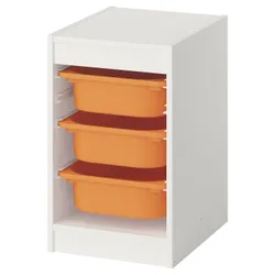 IKEA TROFAST(095.732.21) Полиця з контейнерами, Білий/світло -помаранчевий