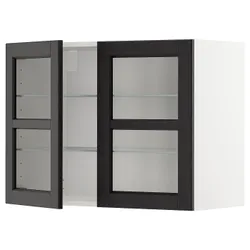 IKEA METOD(594.545.36) напівпансіон / 2 скляних двері, білий/забарвлений лерхітановим чорним