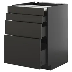 IKEA METOD / KNIVSHULT(995.896.80) ST шафа зі висувним верхом/3 -е, Чарнозарій/Ніккебо матовий антрацит