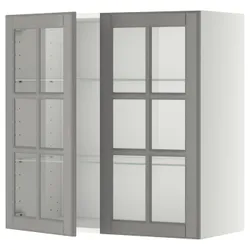 IKEA METOD(493.949.58) напівпансіон / 2 скляних двері, білий / Bodbyn сірий