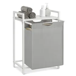 Однокамерний сіро-білий кошик для прання