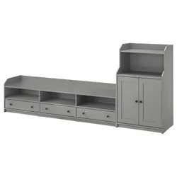 IKEA HAUGA(296.034.01) Комбінація телевізор/полиця, сірий