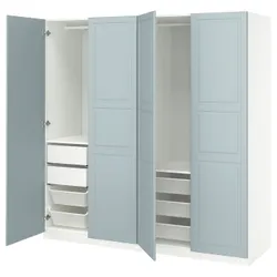 IKEA PAX / FJÄREHALS(895.651.75) Комбінація гардеробу, білий/світло -сірий -блак