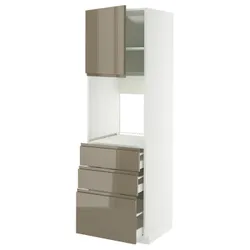 IKEA METOD / MAXIMERA(495.770.24) шафи wy n pek/drz/3 смоктати, білий/Voxtorp Gloss Dark -brown