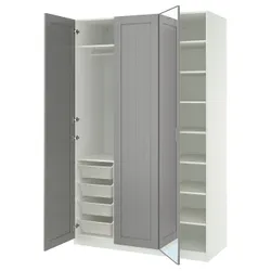 IKEA PAX / KAMMARTORP/GULLABERG(395.725.45) Комбінація гардеробу, білий/дзеркальний сірий