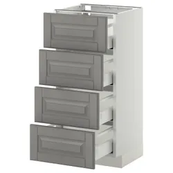 IKEA METOD / MAXIMERA(190.262.84) 4-дверний / 4-місний, білий / Bodbyn сірий