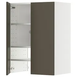IKEA METOD(095.589.56) шафа з витяжкою та полицею/дверями, білий/Хавсторп коричнево-бежевий