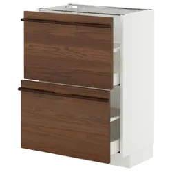 IKEA METOD / MAXIMERA(795.746.32) стояча шафа з 2 ящиками, Білий/Stensta темно -коричневий шпон