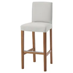 IKEA BERGMUND(593.881.36) Барний стілець зі спинкою, наслідування дуб/Orrsta світло-сірий