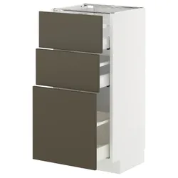 IKEA METOD / MAXIMERA(095.583.34) шафа для підлоги з 3 ящиками, білий/Хавсторп коричнево-бежевий