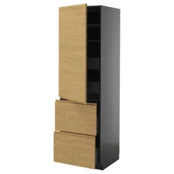 IKEA METOD / KNIVSHULT(295.893.82) в sz z напів/4 sz/drz/2 fr, Czarnoszary/Voxtorp imit. дуб