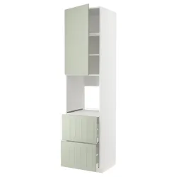 IKEA METOD / MAXIMERA(594.863.06) високий стелаж/двері/2двер, білий/Stensund світло-зелений