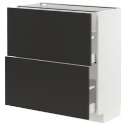 IKEA METOD / MAXIMERA(794.979.69) шафа для підлоги з 2 ящиками, білий/Nickebo матовий антрацит