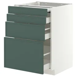 IKEA METOD / MAXIMERA(896.057.32) шафа з висувною стільницею/3 полиці, білий/Aspudden темно-сіро-зелений