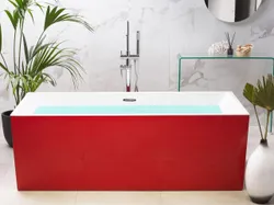 Окремостояча ванна Red Rio 1700 x 810 мм Незвичайна ванна для дому Стильна червона ванна Гарний дизайн