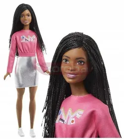 Лялька Барбі Бруклін у рожевій блузці та срібній спідниці HGT14