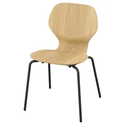 IKEA SKÅLSTA(096.087.44) стілець, дубовий шпон/металева труба/чорно-сірий