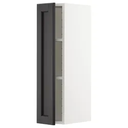 IKEA METOD(494.602.41) навісна шафа з полицями, білий/забарвлений лерхітановим чорним