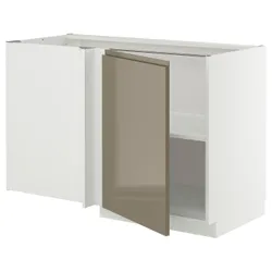 IKEA METOD(595.767.31) Кутовий шафа з полицею, білий/Voxtorp Gloss Dark -brown