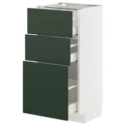 IKEA METOD / MAXIMERA(695.567.23) шафа для підлоги з 3 ящиками, білий/Хавсторп темно-зелений
