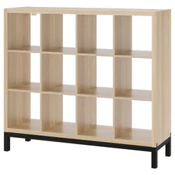 IKEA KALLAX(994.427.11) полиця з опорною рамою, дуб білий/чорний