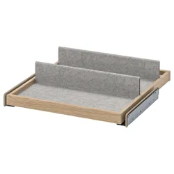 IKEA KOMPLEMENT(193.320.90) висувний лоток з вставкою для взуття, білий / світло-сірий ефект дуба