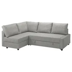 IKEA FRIHETEN(695.170.53) кут із функцією сну, з додатковими подушками від зворотного зворотного відступу/ферінг -світло -сірим