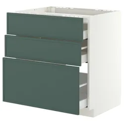 IKEA METOD / MAXIMERA(996.063.78) 6 поверх/3 ряд/3 ряд, білий/Aspudden темно-сіро-зелений