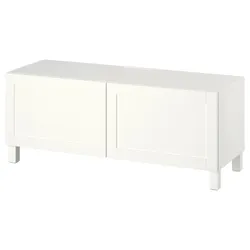 IKEA BESTÅ(094.194.37) Тумба під телевізор з дверцятами, білий Hanviken / Stubbarp / білий