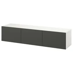 IKEA BESTÅ(395.750.25) Тумба під ТВ з дверцятами, білий/Lappviken темно-сірий