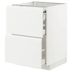 IKEA METOD / MAXIMERA(494.337.66) шафа з висувною стільницею / 3 шухляди, білий / Voxtorp матовий білий
