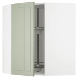 IKEA METOD(594.873.58) кутова навісна шафа з каруселлю, білий/Stensund світло-зелений