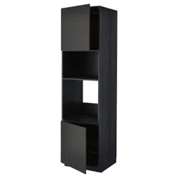 IKEA METOD(294.987.11) Вал високий/мікро 2др/пол, чорний/матовий антрацит Nickebo