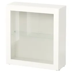 IKEA BESTÅ(090.469.42) сайт, біле / Синдвік біле прозоре скло