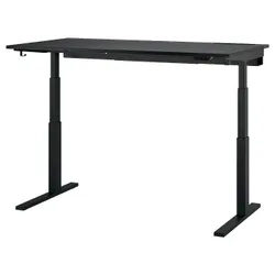 IKEA MITTZON(495.302.01) регульований по висоті письмовий стіл, шпон ясеня, фарбований у чорний колір Electric/чорний